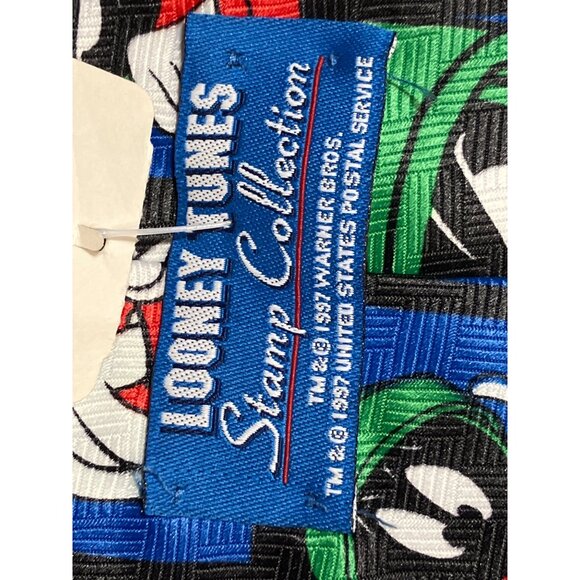 Looney Tunes Marvin The Martian Neck Tie Vintage 90s 1997 Stamp Collection - Picture 8 of 9